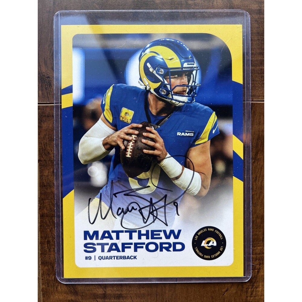 Matthew Stafford MVP Signed Football Autographed NFL Los Angeles Rams Authentic